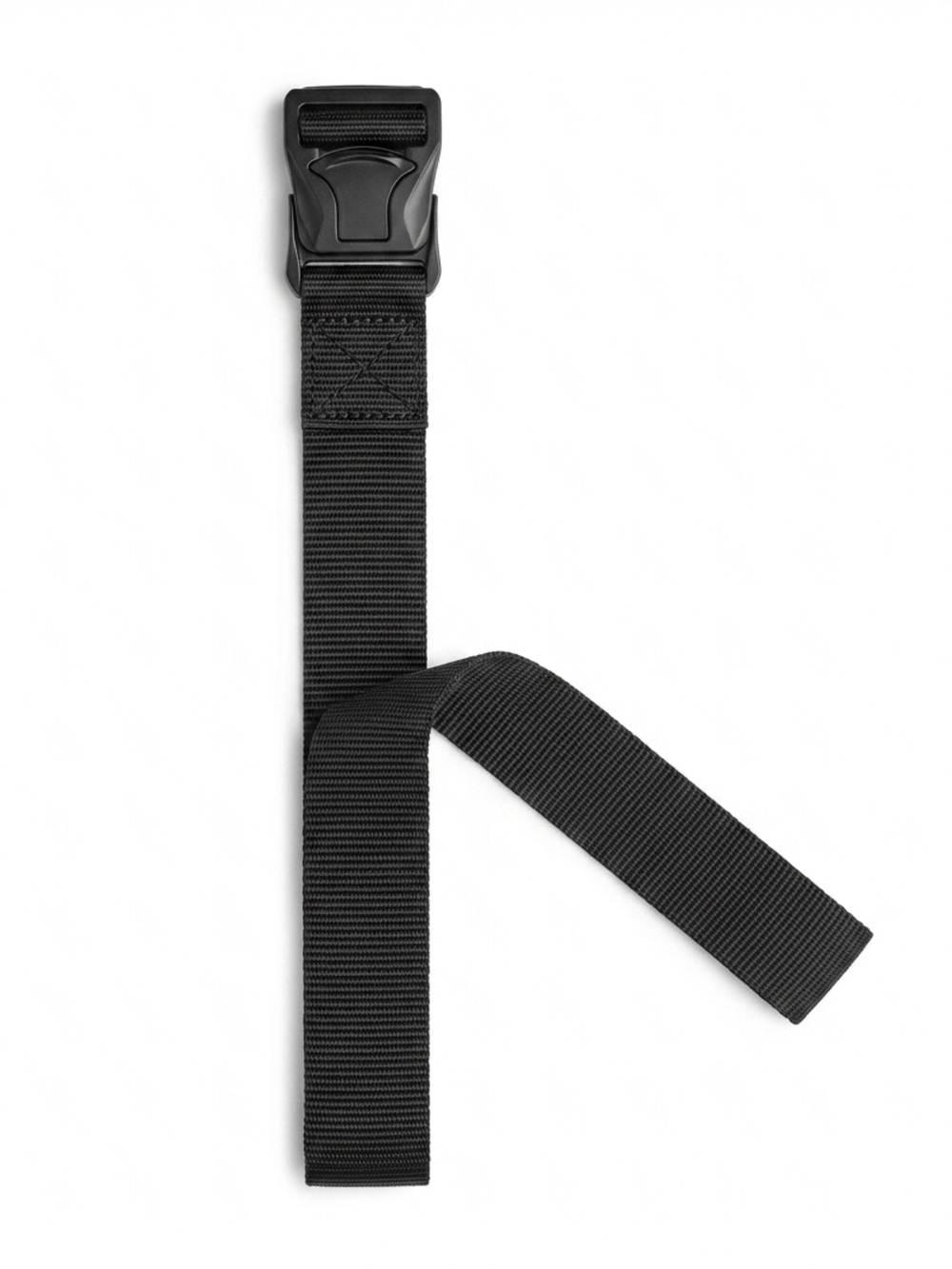 Adjustable Men's Black Webbing Belt with Quick-Release Buckle
